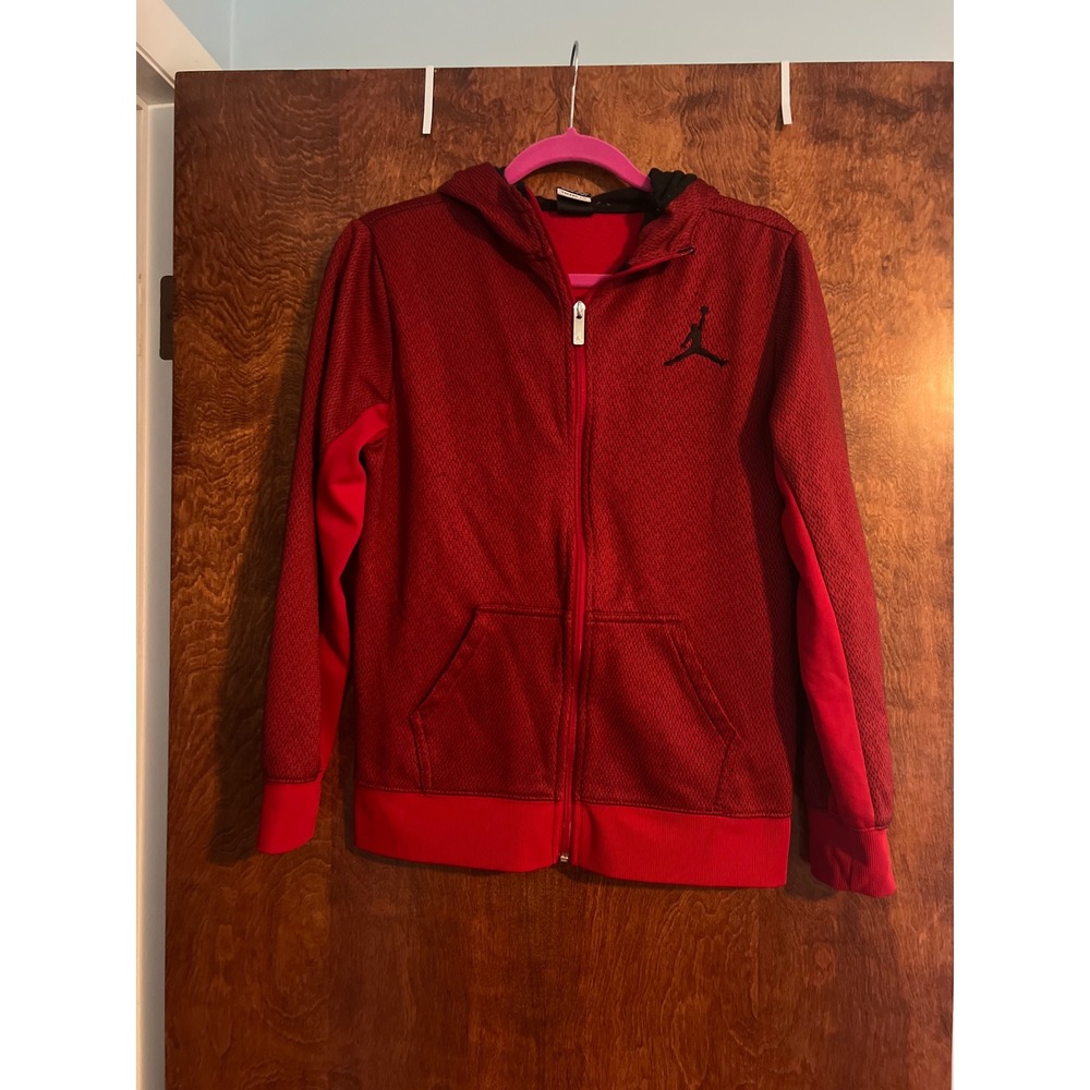 Jordan Full Zip Hoodie Kids XL Red Good Therma-FIT Mesh 617844-630401
